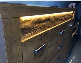 Vitrines komód, kőris sötét, INFINITY 08