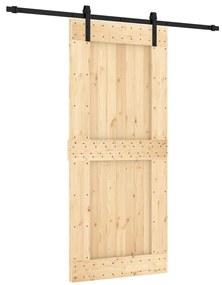 tömör fenyőfa tolóajtó fémszerelékszettel 90 x 210 cm