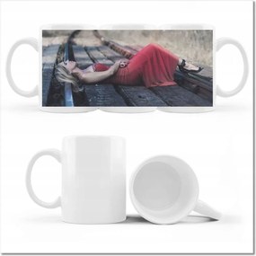 Fotó bögre Vasút Vonatok Sínek