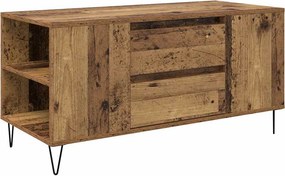 vidaXL Dohányzóasztal fiókkal Öreg fa 102 x 44,5 x 50 cm Faanyag