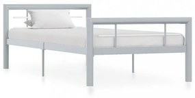 szürke és fehér fém ágykeret 90 x 200 cm