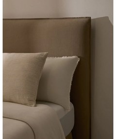 Szürkésbarna kárpitozott franciaágy 160x200 cm Jaira – Kave Home