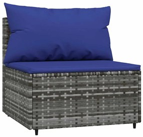4 részes szürke polyrattan kerti ülőgarnitúra párnákkal
