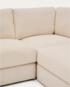 Bézs zsenília sarokkanapé (variálható sarok-L alakú) Alea – Kave Home