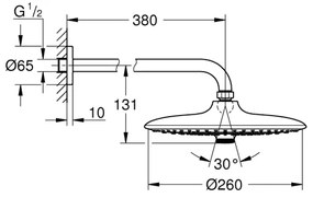 GROHE 26459000 - Zuhanyfej EUPHORIA 260 380 mm, fényes króm