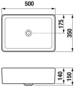 JIKA H8184230001121 - CUBITO 50x35 cm kerámia mosdó, fehér, pultba építhető