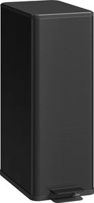 HOMCOM 20 L (kb. 5,3 US gal) lábas szemetes halk záródású fedéllel és lábpedállal, kivehető belső vödörrel — rozsdamentes acél, fekete, 21,5 x 37,2 x