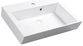 Sapho - ORINOKO 60x45 cm ráültethető mosdó, márvány/fehér