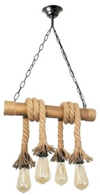 Brilagi - Csillár láncon KOS 4xE27/60W/230V bükkfa