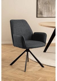 Sötétszürke kárpitozott karfás étkezőfotel szett 2 db-os Glenda – Actona