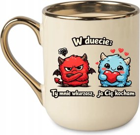 Bögre Duett: Te idegesítesz, én szeretlek Valentin nap 330 Krémszínű