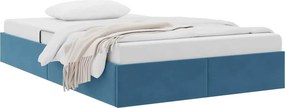 vidaXL Tárolós Ágy fejtámlával Sötét kék 120 x 200 cm Bársony