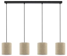 Brilagi - Zsinóros csillár NORDIC WAVE 4xE27/15W/230V lenvászon/fekete
