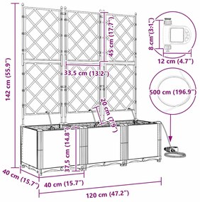 Kerti ültetők Fekete 120 x 40 x 142 cm Acél