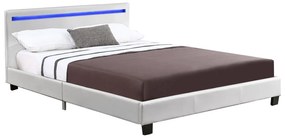 Kárpitozott ágy Verona 120 x 200 cm LED világítással fehér színben