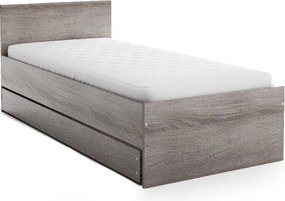 Ágy ELISA 90 x 200 cm, szarvasgomba tölgy Ágyrács: Lamellás ágyrács, Matrac: Coco Maxi 20 cm matrac