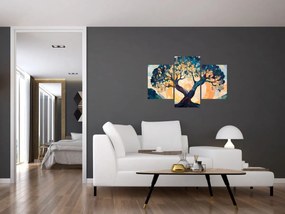 Kép – Mozaik – nap és fa II. (90x60 cm)