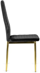 Elegáns Bársony Étkezőszék Fekete/Arany Színben. GAVI