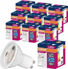 10x Led izzó GU10 4,5W 35W 350lm 6500K Osram