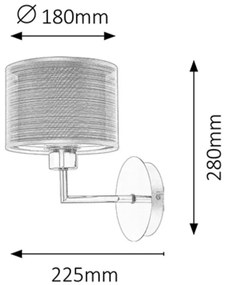 Rabalux 2628 - Fali lámpa ANASTASIA E27/60W