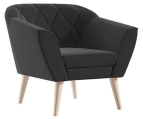 SPILDRA skandináv stílusú fotel - fekete