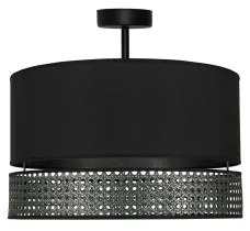 Duolla - Felületre szerelhető csillár DOUBLE RATTAN 1xE27/15W/230V átm. 40 cm fekete