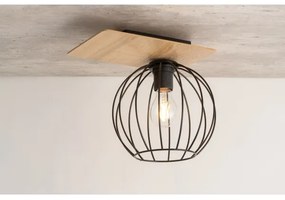 Csillár CYBER 1xE27/60W/230V fa/fekete