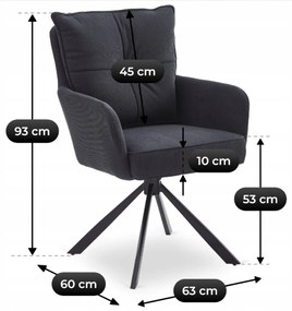 Forgó Étkező/Tárgyaló Fekete Színben. CITY