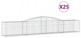 25 db íves horganyzott vas gabion kosár 400x50x60/80 cm