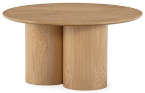 Natúr színű kerek dohányzóasztal tölgyfa dekorral ø 80 cm Lua – MOME