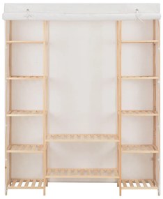 Fehér szövet ruhásszekrény 135 x 40 x 170 cm