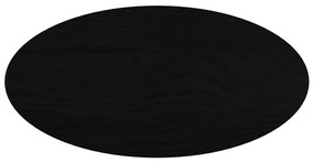 sötétbarna tömör akácfa ovális alakú asztallap 80 x 40 x 4 cm