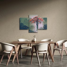 Egy magányos vörös fa képe (90x60 cm)