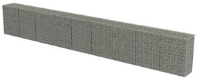 vidaXL horganyzott acél gabion fal fedéllel 900 x 50 x 100 cm