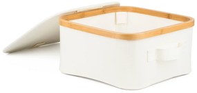 G21 tárolódoboz 30 x 30 x 15 cm, bambusz, fedéllel, bézs