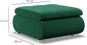 Tokio puff, bársony, zöld