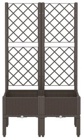 barna polipropilén rácsos kerti ültetőláda 80 x 40 x 142 cm