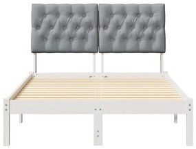 Ágykeret Kárpitozott Fejtámlával fejtámlával Fehér 120 x 190 cm