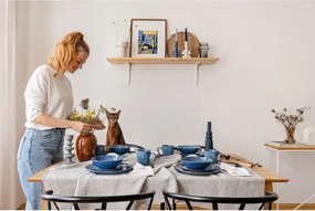 Sötétkék agyagkerámia étkészlet 16 db-os Glosia - Bonami Selection