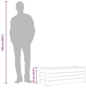 kávészínű kerti PP magaságyás 100 x 43 x 35 cm