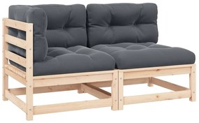 vidaXL 2 részes tömör fenyőfa kerti ülőgarnitúra párnával