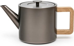 Szürke rozsdamentes acél teáskanna szűrővel 1,1 l Duet Narvik – Bredemeijer