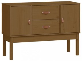 mézbarna tömör fenyőfa tálalószekrény 110 x 40 x 78 cm