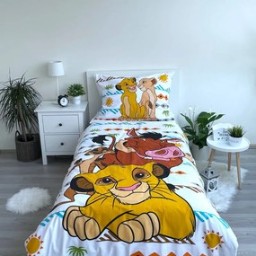 Egyszemélyes pamut gyerek ágyneműhuzat 140x200 cm Lion King Africa – Jerry Fabrics