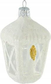 Karácsonyfa gömb Lámpás fehér, gyertyával