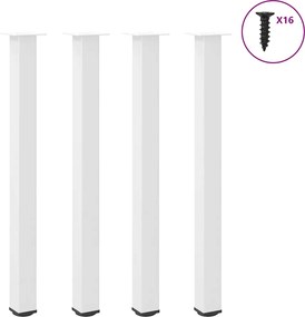 vidaXL 4 db fehér bárasztal láb 110-112 cm acél