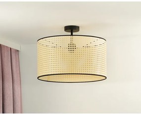 Duolla - Felületre szerelhető csillár ROLLER RATTAN 1xE27/15W/230V átm. 45 cm bézs/fekete