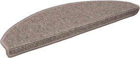 vidaXL 15 db sötétbézs félkör alakú lépcsőszőnyeg 65 x 21 x 4 cm, nagy