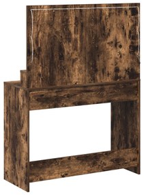 Sminkasztal LED fénnyel Füstölt tölgy 100x41x135 cm