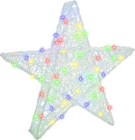 vidaXL 3D Csillag 50 LED-del Sokszínű 55 x 53.5 x 10 cm Akril